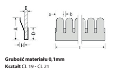 Uczelki sprężynujące CL13, CL14, CL15, CL16, CL17, CL18